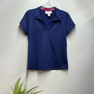 Tommy Bahama EUC Women's Blue 1/4 Zip Athletic Quick DryPolo Golf Shirt M